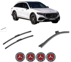 Set 3 stergatoare MERCEDES-BENZ E-CLASS All-Terrain (S214) din 2023, pentru parbriz si luneta fata si spate auto, Bosch Aerotwin-Aerotwin, din cauciuc siliconat rezistent, 4 Stickere Auto MERCEDES-BENZ - Img 2