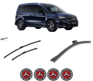 Set 3 stergatoare MERCEDES-BENZ EQT (W420) din 2023, pentru parbriz si luneta fata si spate auto, Bosch Aerotwin-Aerotwin, din cauciuc siliconat rezistent, 4 Stickere Auto MERCEDES-BENZ - Img 2