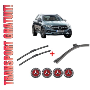 Set 3 stergatoare MERCEDES-BENZ GLC (X254) din 2022, pentru parbriz si luneta fata si spate auto, Bosch Aerotwin, din cauciuc siliconat rezistent, 4 Stickere Auto MERCEDES-BENZ