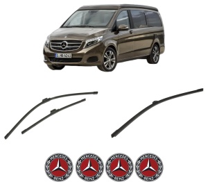 Set 3 stergatoare MERCEDES-BENZ MARCO POLO Camper (W447) din 2015-2021, pentru parbriz si luneta fata si spate auto, Bosch Aerotwin-Aerotwin, din cauciuc siliconat rezistent, 4 Stickere Auto MERCEDES-BENZ - Img 2