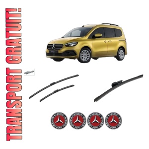 Set 3 stergatoare MERCEDES-BENZ T-CLASS MPV (W420) din 2022, pentru parbriz si luneta fata si spate auto, Bosch Aerotwin-Aerotwin, din cauciuc siliconat rezistent, 4 Stickere Auto MERCEDES-BENZ