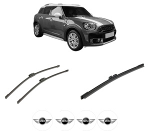 Set 3 stergatoare MINI MINI COUNTRYMAN (F60) din 2016-2020, pentru parbriz si luneta fata si spate auto, Bosch Aerotwin-Aerotwin, din cauciuc siliconat rezistent, 4 Stickere Auto MINI - Img 2