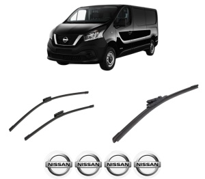 Set 3 stergatoare NISSAN NV300 Kombi (X82) din 2016-2021, pentru parbriz si luneta fata si spate auto, Bosch Aerotwin-Aerotwin Multi, din cauciuc siliconat rezistent, 4 Stickere Auto NISSAN - Img 2