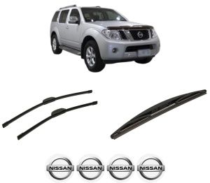 Set 3 stergatoare NISSAN PATHFINDER III VAN (R51_) din 2013-2014, pentru parbriz si luneta fata si spate auto, Bosch Twin-Aerotwin Retrofit, din cauciuc siliconat rezistent, 4 Stickere Auto NISSAN - Img 2