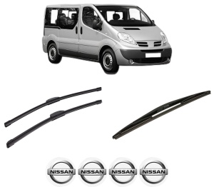 Set 3 stergatoare NISSAN PRIMASTAR Bus (X83) din 2001-2008, pentru parbriz si luneta fata si spate auto, Bosch Twin-Aerotwin Retrofit, din cauciuc siliconat rezistent, 4 Stickere Auto NISSAN - Img 2