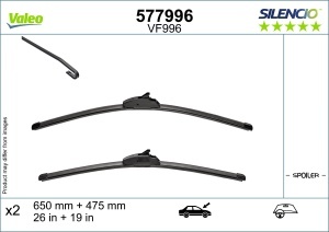 Set 3 stergatoare NISSAN QASHQAI III (J12) din 2021, pentru parbriz si luneta fata si spate auto, Valeo Silencio, din cauciuc siliconat rezistent, 4 Stickere Auto NISSAN v14423