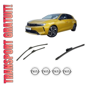 Set 3 stergatoare OPEL ASTRA L (OV5) din 2021-2023, pentru parbriz si luneta fata si spate auto, Bosch Aerotwin-Aerotwin, din cauciuc siliconat rezistent, 4 Stickere Auto OPEL