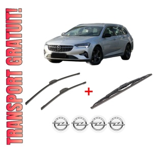 Set 3 stergatoare OPEL INSIGNIA A Sports Tourer (G09) din 2008 - 2017, pentru parbriz si luneta fata si spate auto, Bosch Twin, din cauciuc siliconat rezistent, 4 Stickere Auto OPEL