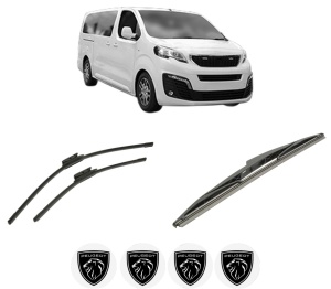 Set 3 stergatoare PEUGEOT EXPERT Bus (V_) din 2016-2023, pentru parbriz si luneta fata si spate auto, Bosch Twin-Aerotwin, din cauciuc siliconat rezistent, 4 Stickere Auto PEUGEOT - Img 2