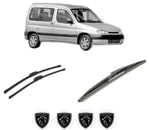 Set 3 stergatoare PEUGEOT PARTNER MPV (5_, G_) din 1996-2015, pentru parbriz si luneta fata si spate auto, Bosch Twin-Aerotwin Retrofit, din cauciuc siliconat rezistent, 4 Stickere Auto PEUGEOT - Img 2