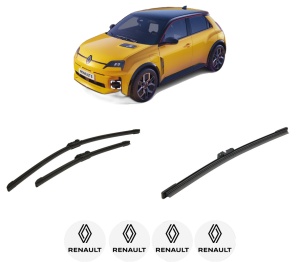 Set 3 stergatoare RENAULT 5 E-TECH din 2025, pentru parbriz si luneta fata si spate auto, Bosch Aerotwin-Aerotwin, din cauciuc siliconat rezistent, 4 Stickere Auto RENAULT - Img 2