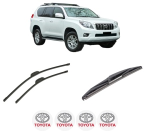 Set 3 stergatoare TOYOTA LAND CRUISER PRADO (_J15_) din 2009-2024, pentru parbriz si luneta fata si spate auto, Bosch Twin-Aerotwin Retrofit, din cauciuc siliconat rezistent, 4 Stickere Auto TOYOTA - Img 2