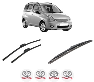 Set 3 stergatoare TOYOTA YARIS VERSO (_P2_) din 1999-2005, pentru parbriz si luneta fata si spate auto, Bosch Twin-Aerotwin Retrofit, din cauciuc siliconat rezistent, 4 Stickere Auto TOYOTA - Img 2