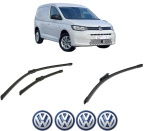 Set 3 stergatoare Volkswagen CADDY V MPV (SBB, SBJ) din 2020-2024, pentru parbriz si luneta fata si spate auto, Bosch Aerotwin-Aerotwin, din cauciuc siliconat rezistent, 4 Stickere Auto Volkswagen - Img 2