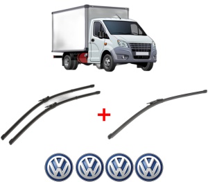 Set 3 stergatoare Volkswagen CRAFTER 30-50 Van (2E_) din 2006 - 2016, pentru parbriz si luneta fata si spate auto, Valeo Silencio Xtrm, din cauciuc siliconat rezistent, 4 Stickere Auto VW v14218