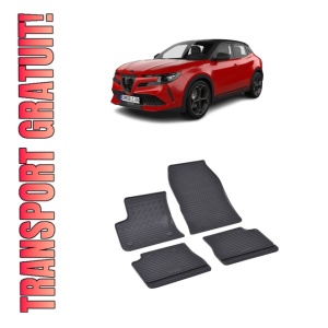 Set 4 covorase Alfa Romeo Junior Elettrica 2025-prezent, din cauciuc 100%, compatibile cu autoturismul ALFA ROMEO Junior