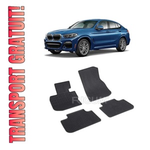 Set 4 covorase Bmw Seria X4 2018-prezent, din cauciuc 100%, compatibile cu autoturismul BMW Seria X4