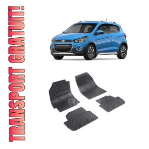Set 4 covorase Chevrolet Spark 2010-2015, din cauciuc 100%, compatibile cu autoturismul CHEVROLET Spark
