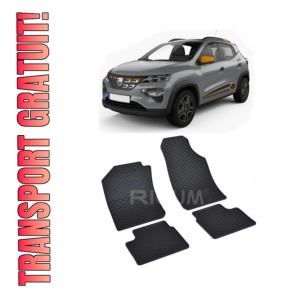 Set 4 covorase Dacia Spring 2022-prezent, din cauciuc 100%, compatibile cu autoturismul DACIA Spring