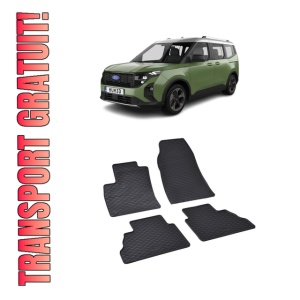 Set 4 covorase Ford Tourneo Courier 5Locuri 2023-prezent, din cauciuc 100%, compatibile cu autoturismul FORD Tourneo