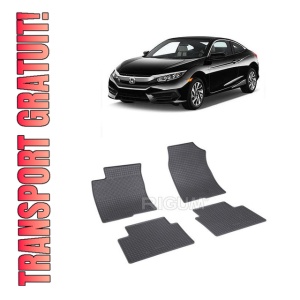 Set 4 covorase Honda Civic 2017-2022, din cauciuc 100%, compatibile cu autoturismul HONDA Civic