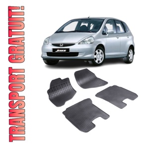 Set 4 covorase Honda Jazz 2003-2008, din cauciuc 100%, compatibile cu autoturismul HONDA Jazz