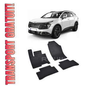 Set 4 covorase Kia Sportage 2022-prezent, din cauciuc 100%, compatibile cu autoturismul KIA Sportage