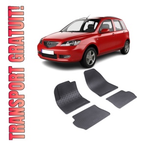 Set 4 covorase Mazda 2 2002-2012, din cauciuc 100%, compatibile cu autoturismul MAZDA 2
