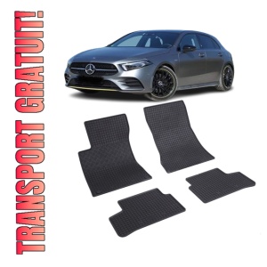 Set 4 covorase Mercedes A-Klasse Hybrid 2019-prezent, din cauciuc 100%, compatibile cu autoturismul MERCEDES A-Klasse
