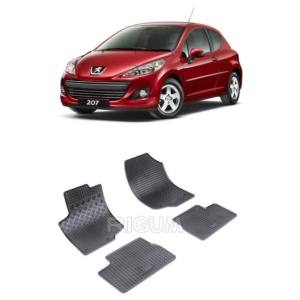 Set 4 covorase Peugeot 207 2006-2012, din cauciuc 100%, compatibile cu autoturismul PEUGEOT 207 v3549
