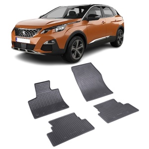 Set 4 covorase Peugeot 3008 2016-2023, din cauciuc 100%, compatibile cu autoturismul PEUGEOT 3008 v4781