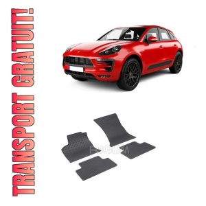 Set 4 covorase Porsche Macan 2014-prezent, din cauciuc 100%, compatibile cu autoturismul PORSCHE Macan