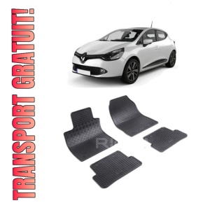 Set 4 covorase Renault Clio Hb/Grantour Iv 2012-2019, din cauciuc 100%, compatibile cu autoturismul RENAULT Clio