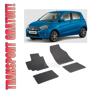 Set 4 covorase Suzuki Celerio 2015-prezent, din cauciuc 100%, compatibile cu autoturismul SUZUKI Celerio