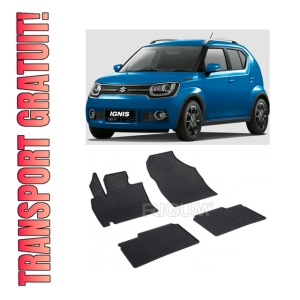 Set 4 covorase Suzuki Ignis 2017-prezent, din cauciuc 100%, compatibile cu autoturismul SUZUKI Ignis