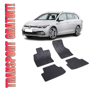 Set 4 covorase Volkswagen Golf Viii Variant 2021-prezent, din cauciuc 100%, compatibile cu autoturismul Volkswagen Golf