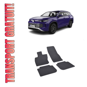 Set 4 covorase Volkswagen Tayron 2025-prezent, din cauciuc 100%, compatibile cu autoturismul Volkswagen Tayron
