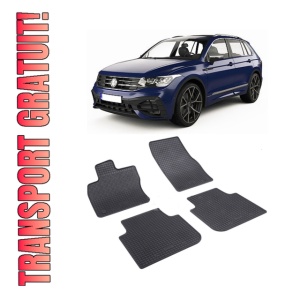 Set 4 covorase Volkswagen Tiguan Allspace 2017-2024, din cauciuc 100%, compatibile cu autoturismul Volkswagen Tiguan