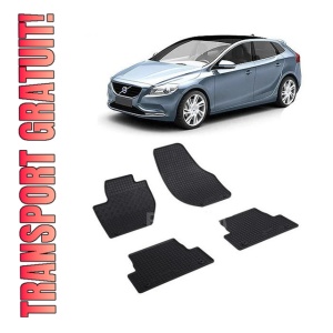Set 4 covorase Volvo V40 2012-2019, din cauciuc 100%, compatibile cu autoturismul VOLVO V40