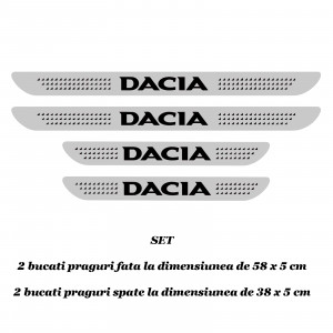 Set 4 protectii praguri auto autoadezive Dacia model 3 si breloc Succes, accesorii pentru autoturismul tau - masina v249016