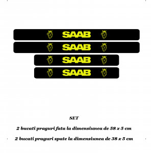 Set 4 protectii praguri auto, autoadezive Saab si breloc Succes, accesorii pentru autoturismul tau - masina v247152