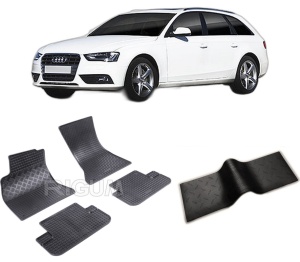 Set 5 covorase AUDI A4 B8 din 04.2008-10.2015, cu covoras tunel median, CAROSERIE COMBI, Presuri cauciuc 100%, compatibil cu autoturismul AUDI A4 B8, Rigum - Img 2