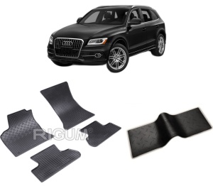 Set 5 covorase AUDI Q5 8R din 11.2008-12.2016, cu covoras tunel median, CAROSERIE SUV, Presuri cauciuc 100%, compatibil cu autoturismul AUDI Q5 8R, Rigum - Img 2