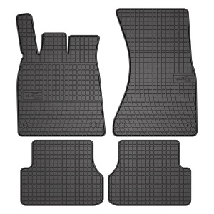 Set 5 covorase auto AUDI A7 Sportback (4GA, 4GF) din 2016-2022, cu covoras tunel median, presuri auto din cauciuc, 4x Stickere auto cu AUDI - Img 3