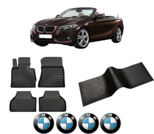 Set 5 covorase auto BMW Seria X4 (F26) din 2012-2017, cu covoras tunel median, presuri auto din cauciuc, 4x Stickere auto cu BMW - Img 2
