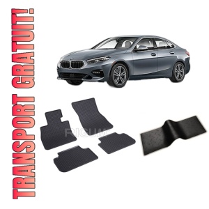 Set 5 covorase BMW SERIA 2 F44 din 03.2020-PREZENT, cu covoras tunel median, CAROSERIE GRAN COUPÉ, Presuri cauciuc 100%, compatibil cu autoturismul BMW SERIA 2 F44, Rigum