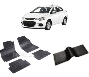 Set 5 covorase CHEVROLET AVEO T300 din 07.2011-PREZENT, cu covoras tunel median, CAROSERIE SEDAN, Presuri cauciuc 100%, compatibil cu autoturismul CHEVROLET AVEO T300, Rigum - Img 2