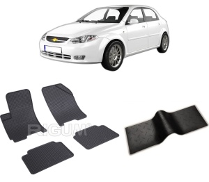 Set 5 covorase CHEVROLET LACETTI din 2004-2011, cu covoras tunel median, CAROSERIE HATCHBACK, Presuri cauciuc 100%, compatibil cu autoturismul CHEVROLET LACETTI, Rigum - Img 2
