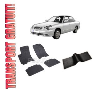 Set 5 covorase CHEVROLET NUBIRA II din 2004-2011, cu covoras tunel median, CAROSERIE HATCHBACK, Presuri cauciuc 100%, compatibil cu autoturismul CHEVROLET NUBIRA II, Rigum
