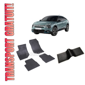 Set 5 covorase CITROEN C4 III din 12.2020-PREZENT, cu covoras tunel median, CAROSERIE HATCHBACK, Presuri cauciuc 100%, compatibil cu autoturismul CITROEN C4 III, Rigum